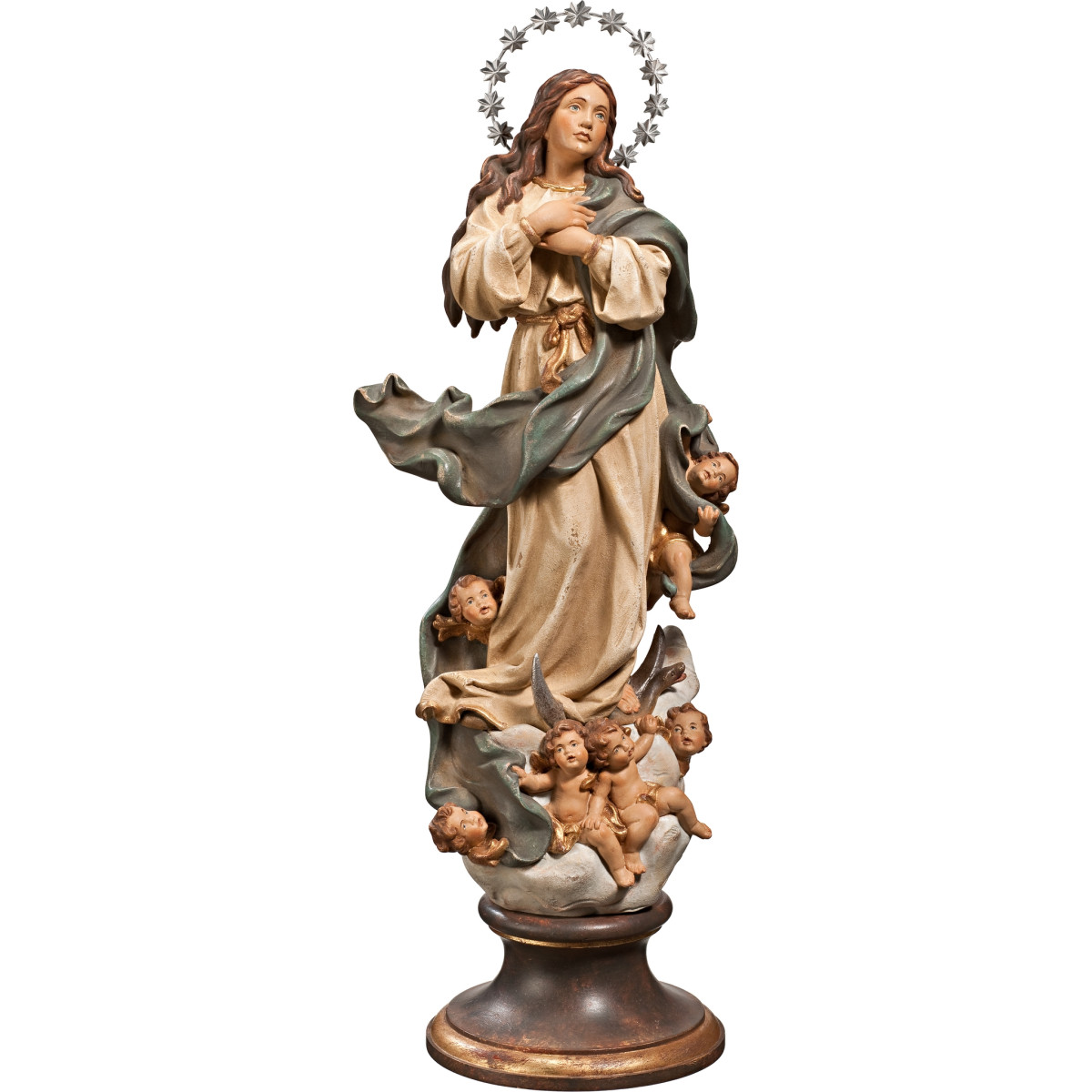 Virgen de la Purísima Concepción con corona de estrellas de plata